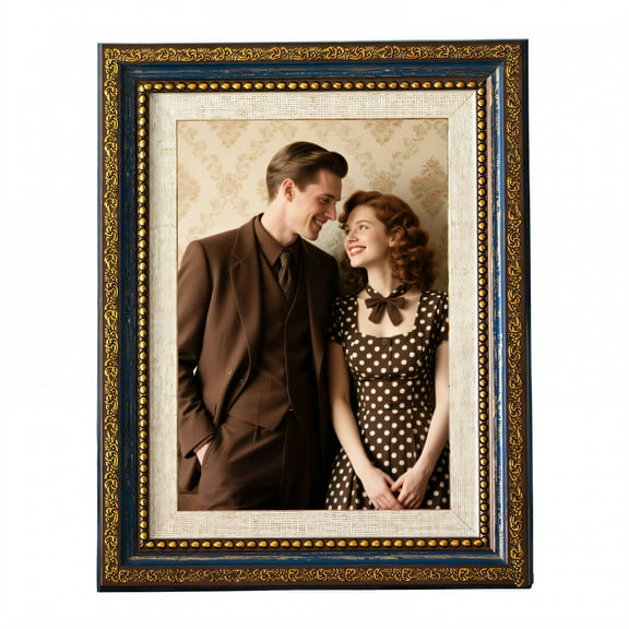 DESIGNICE Vintage Picture Frames,Carved Frame Small Picture Frames,Euro Style Photo Frame,3.94"X5.91"