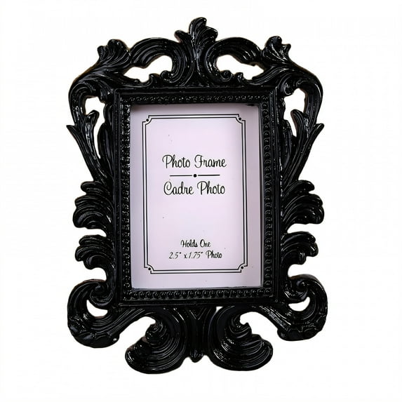 DESIGNICE Vintage Picture Frames,Frame Emboss Photo Frames,Square Contour Family Picture Frame,4.73"X3.55",Black