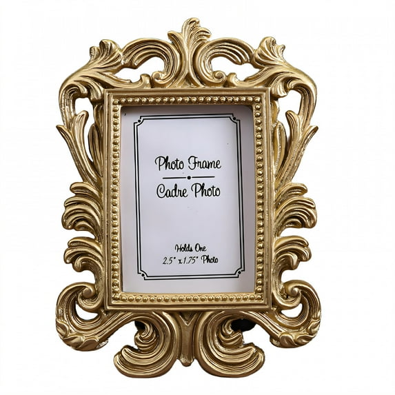 DESIGNICE Vintage Picture Frames,Light Luxury Photo Frames,Simple Style Gold Picture Frames,4.73"X3.55",Gold