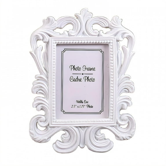 DESIGNICE Vintage Picture Frames,Vintage Carving Photo Frames,Classic Color Family Picture Frame,4.73"X3.55",White