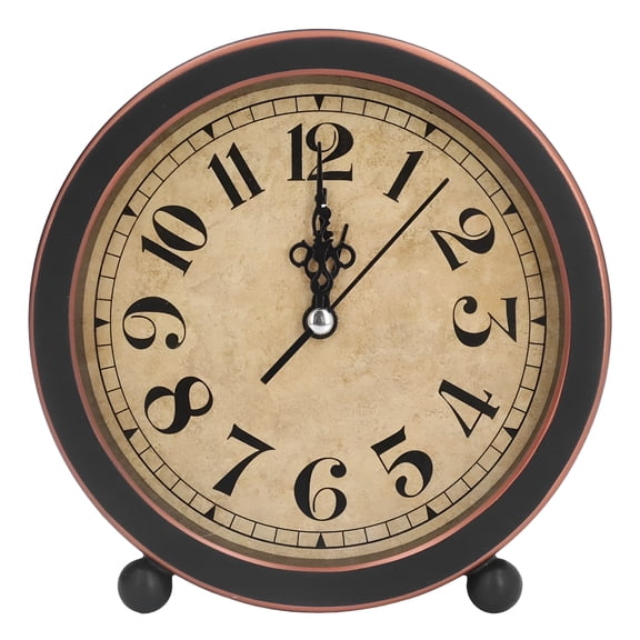 DESIGNICE Vintage Retro Analog Alarm Clock,Bedside Desk Clock with Night Light,Non-Ticking Table Clock for Bedroom,Desk,Shelf - Super Silent,High Accuracy Vintage Alarm Clock