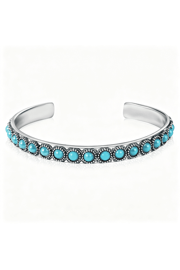 Vintage Turquoise Cuff Bracelet for Women, Western Country Cuff Bangle Jewelry for Cowgirl Gift