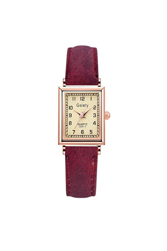 Vintage Women's Rectangle Wrist Watch,Thin Elegant Simple Square Quartz Watches with Leather Strap,Waterproof Analog Watches for Females Students Ladies