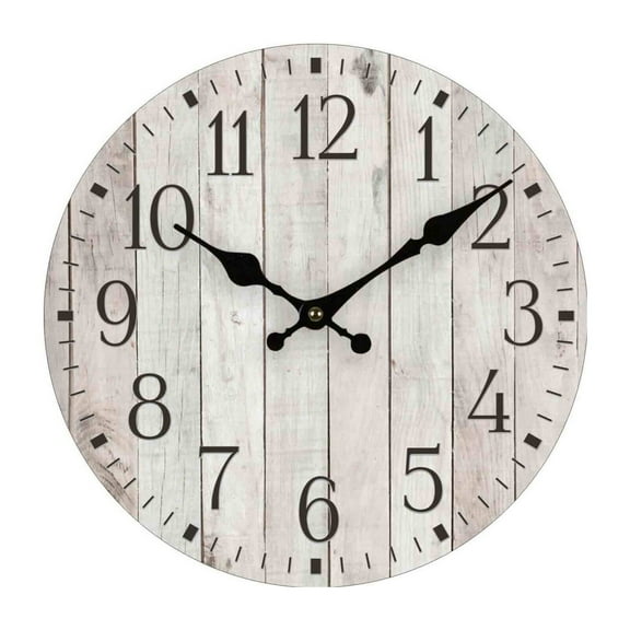 DESIGNICE Wall Clock,Silent Movement & No Ticking Sound Large Wall Clock,Sleek Minimalistic Wood Grain Design Kitchen Clock,Style7