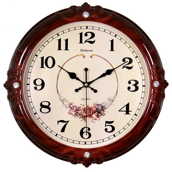 DESIGNICE Wall Clock,Diamond-Embedded Frame Small Wall Clock,Crystal-Like Shine Anti-Fog Glass Kitchen Clock,Style1