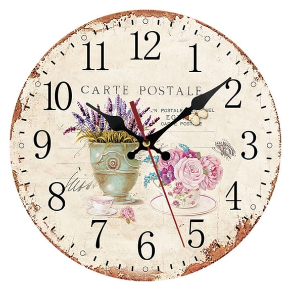 DESIGNICE Wall Clock,Elegant European-Style Design Large Wall Clock,Metal Hands with Painted Finish Bathroom Clock,12",Style9