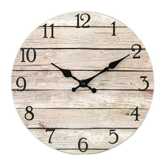 DESIGNICE Wall Clock,Elegant Wood Grain Design Large Wall Clock,Battery-Operated Convenience Small Wall Clock,Style6