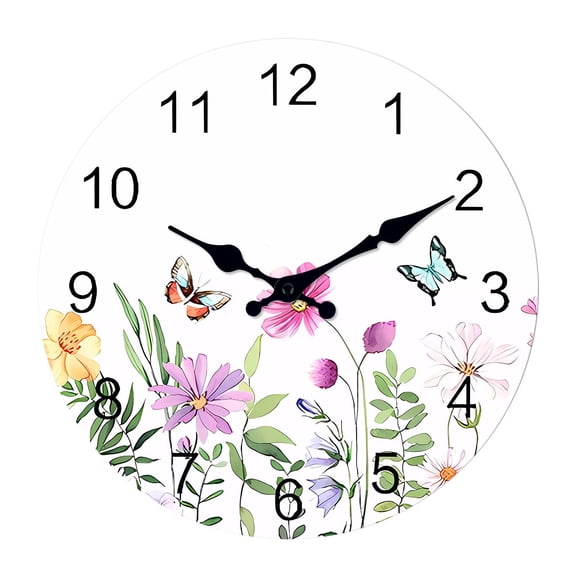 DESIGNICE Wall Clock,European Minimalist Style Bathroom Clock,Made from Sturdy MDF Small Wall Clock,12",Style7