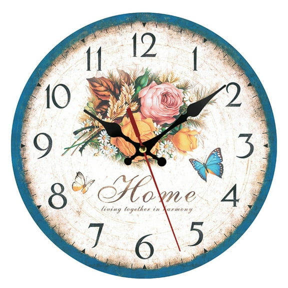DESIGNICE Wall Clock,Elegant European-Style Design Large Wall Clock,Metal Hands with Painted Finish Bathroom Clock,12",Style1