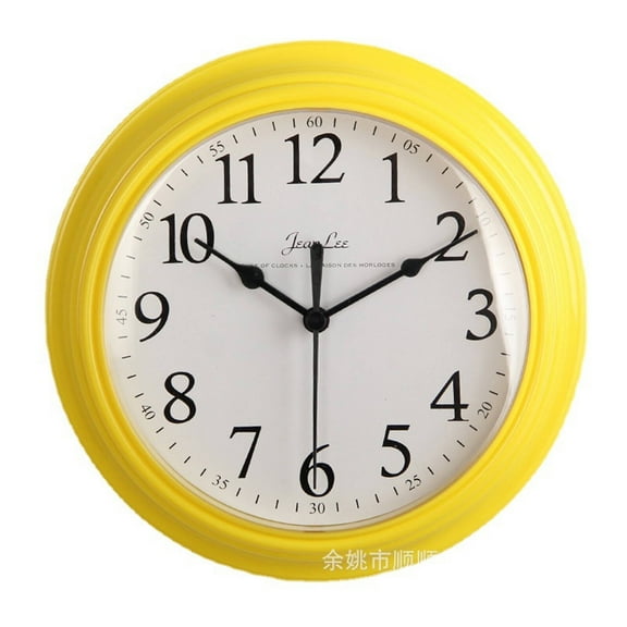 DESIGNICE Wall Clock,Stylish and Minimalist Design Kitchen Clock,Clear and Vibrant Numerals Large Wall Clock,9",Yellow