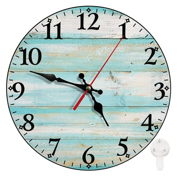 DESIGNICE Wall Clock,Retro American Style Design Wall Clocks Battery Operated,Easy Installation with Back Slot Design Kitchen Clock,10",Style2