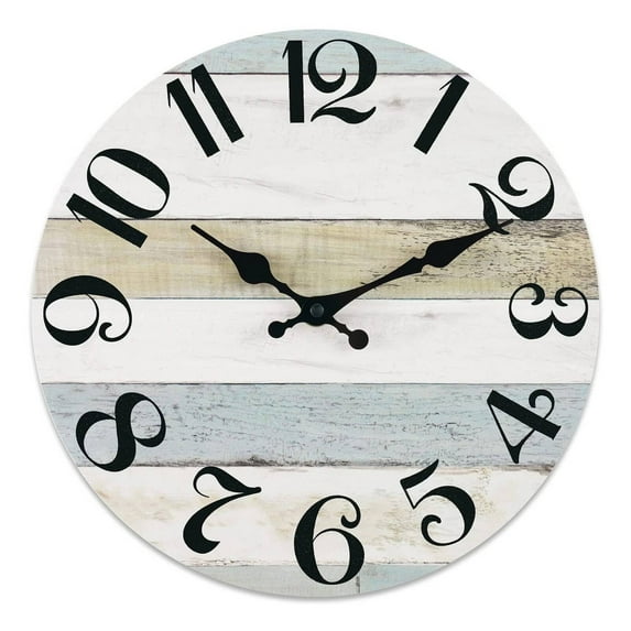 DESIGNICE Wall Clock,Retro American Style Design Wall Clocks Battery Operated,Easy Installation with Back Slot Design Kitchen Clock,10",Style7