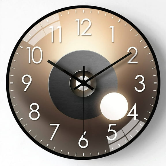 DESIGNICE Wall Clock,Silent Functionality Large Wall Clock,Elegant Aesthetic Spacious Feel Bathroom Clock,Style7,8"