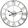 thumbnail image 1 of DESIGNICE Wall Clock,Silent Mechanism Kitchen Clock,Vintage Design Secure Back Reinforcement Wall Clocks Battery Operated,Silver, 1 of 4