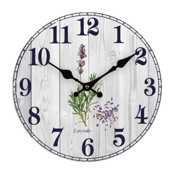 DESIGNICE Wall Clock,Silent Movement & No Ticking Sound Large Wall Clock,Sleek Minimalistic Wood Grain Design Kitchen Clock,Style10