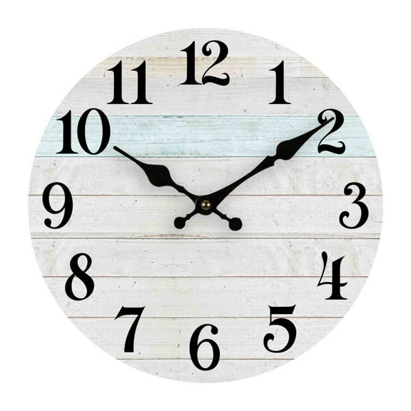 DESIGNICE Wall Clock,Silent Movement & No Ticking Sound Large Wall Clock,Sleek Minimalistic Wood Grain Design Kitchen Clock,Style1