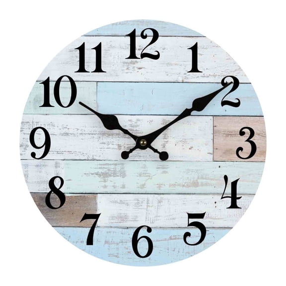 DESIGNICE Wall Clock,Silent Movement & No Ticking Sound Large Wall Clock,Sleek Minimalistic Wood Grain Design Kitchen Clock,Style5