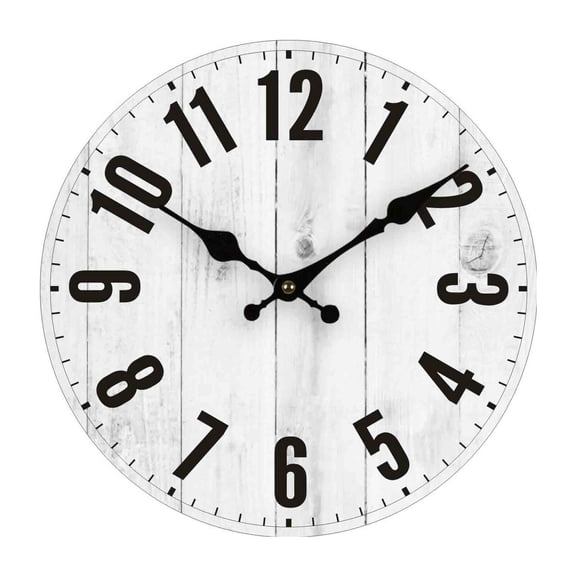 DESIGNICE Wall Clock,Silent Movement & No Ticking Sound Large Wall Clock,Sleek Minimalistic Wood Grain Design Kitchen Clock,Style8