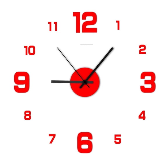 DESIGNICE Wall Clock,Silent Quartz Movement Kitchen Clock,Easy Installation with Self-Adhesive Backing Small Wall Clock,Style3