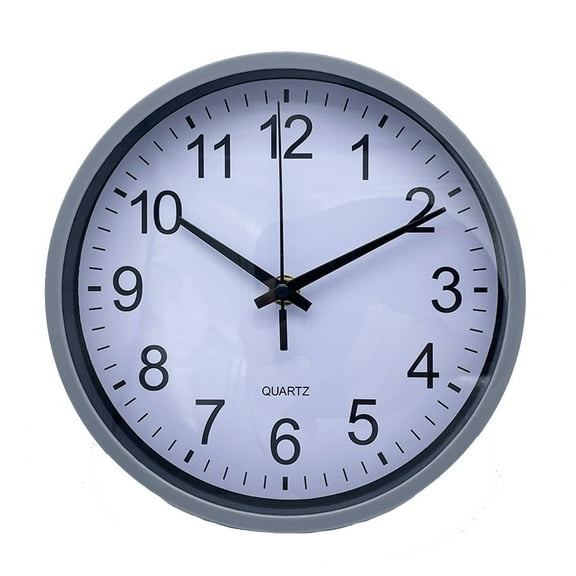 DESIGNICE Wall Clock,Silent Sweep Movement Small Wall Clock,Eco-Friendly Wide Metal Frame Bathroom Clock,8",Gray