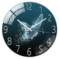 thumbnail image 1 of DESIGNICE Wall Clock,Sleek Design Small Wall Clock,Tempered Glass Silent & Sturdy Timepiece Bathroom Clock,Style10, 1 of 4