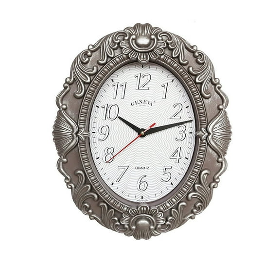 DESIGNICE Wall Clock Spanish Style Living Room Wall Decor Luxurious Oval Shape Modern Wall Clock,492