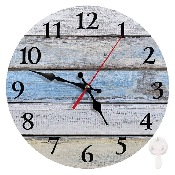 DESIGNICE Wall Clock,Retro American Style Design Wall Clocks Battery Operated,Easy Installation with Back Slot Design Kitchen Clock,10",Style5