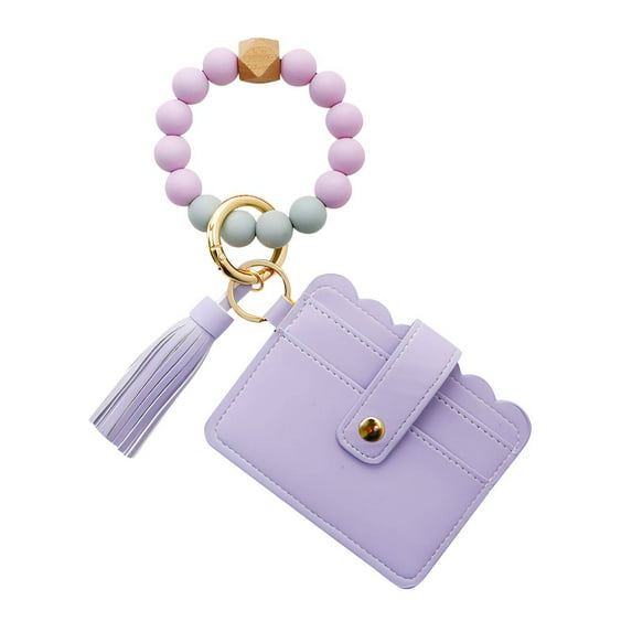 DESIGNICE Wallet Keychain,Suitable for Women Keychain Wristlet,Perfect for Daily Use Wristlet Wallets for Women,Purple