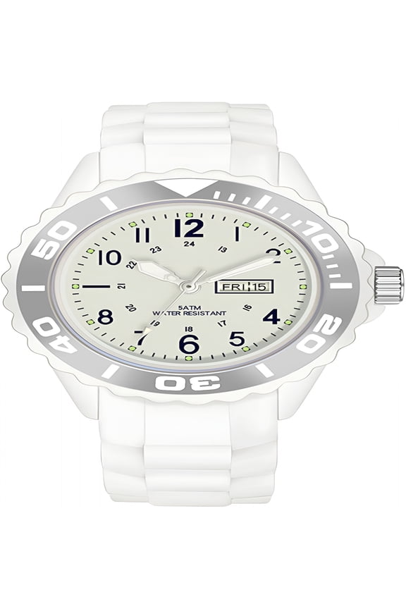 Watches for Women, Waterproof Easy to Read Watch with Second Hand Military Time Ladies Simple Nurse Nursing Date Analog Quartz for Swimming White
