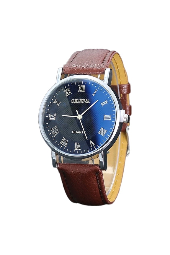 Watches for Men,Precision Quartz Analog Watch,Comfortable Leather Strap Stylish Design Men'S Wrist Watches,Brown