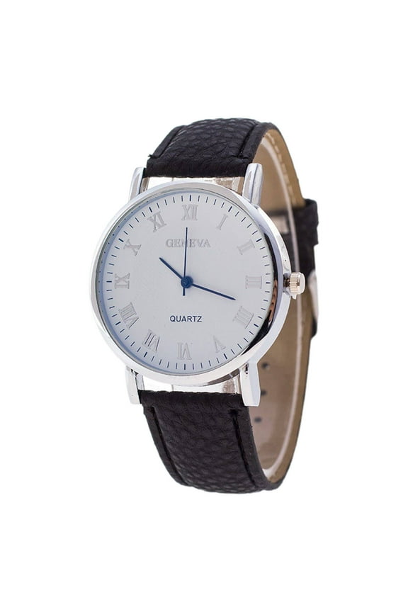 Watches for Men,Roman Numeral Dial Men'S Watch,Comfortable Leather Band Blue Light Detail Men'S Wrist Watches,White