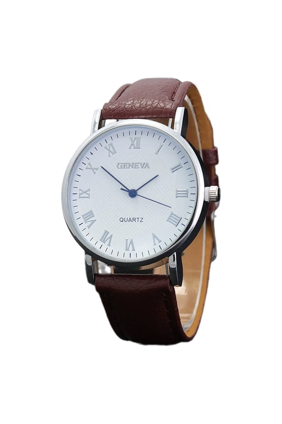 Watches for Men,Stylish Quartz Watch Men'S Wrist Watches,Comfortable Strap Elegant Roman Numbers Wrist Watches for Man,White & Brown