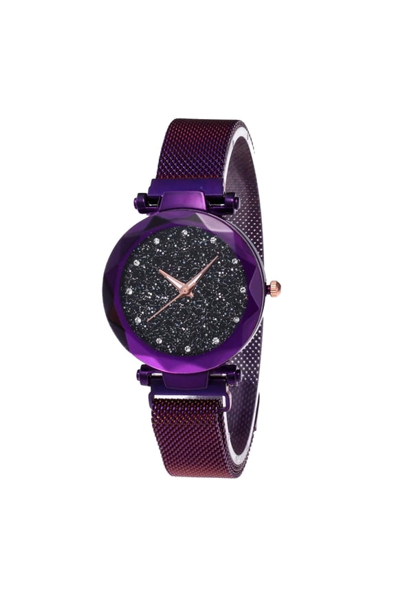 Watches for Women,Sparkling Star Design Ladies Watches,Sturdy Strap High-Precision Quartz Office Gifts for Women,Purple