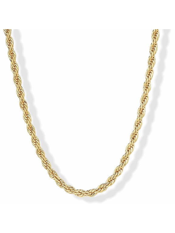 Waterproof Chain Necklace for Women-14K Gold Plated Flat Curb,Herringbone,Snake,Rope,Figaro,Cuban Link&Paperclip Necklace-Trendy Stainless Steel Chain Fashion Jewelry