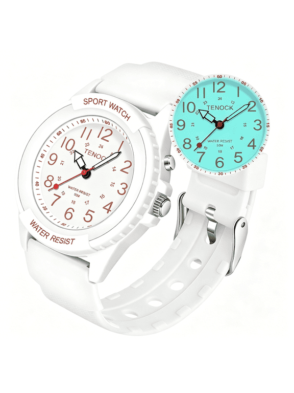 Waterproof Nurse Watch for Medical Professionals Students Women Men, Night Light, 12/24 Hour Military Time Easy to Read Dial, Second Hand Watch for Nursing Day Gifts