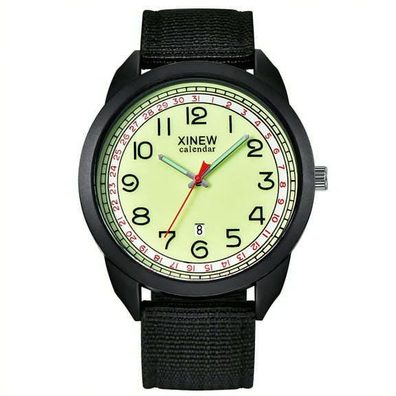 DESIGNICE Waterproof Watch,Minimalist Wrist Watch,Activity Watches for Women,Black Belt Fluorescent Side