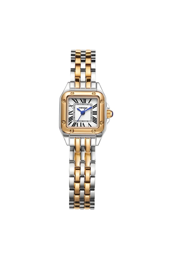 Waterproof Watches,Durable Wear-Resistant Alloy Case Ladies Watches,Reinforced Crystal Scratch-Resistant Clear Viewing Dainty Two-Tone Watches for Women