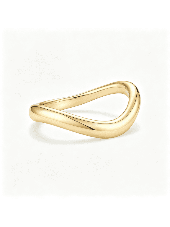 Wavy Dome Stackable Rings for Women Dainty 14K Gold Plated Twisted Promise Rings for Her Sizes 3-10 Wavy Dome Twisted Stackable Rings for Women