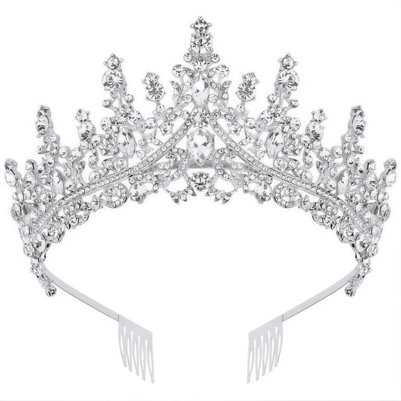 DESIGNICE Wedding Party Crown - Silver Rhinestone Tiaras for Girls