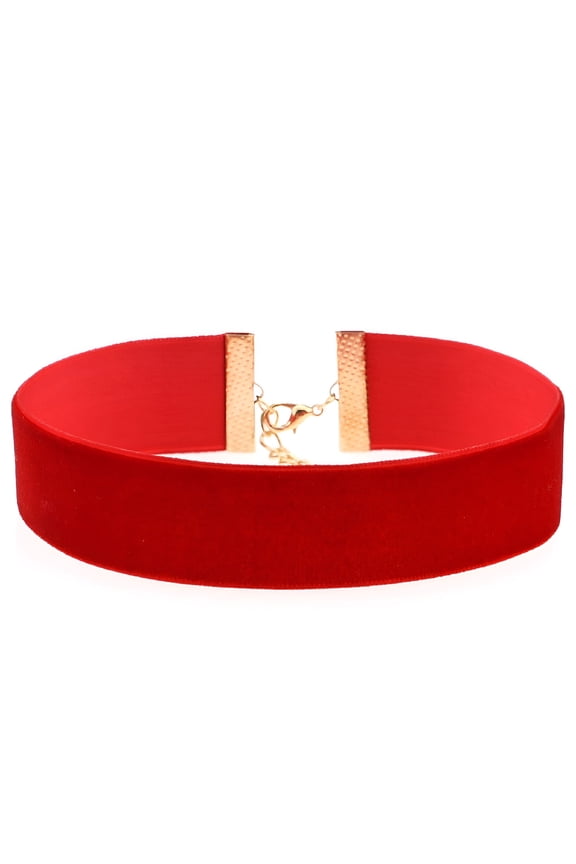 Wide Soft Velvet Choker Lady Party Nightclub Necklace Gothic Jewelry Velvet Red Red Ribbon Choker