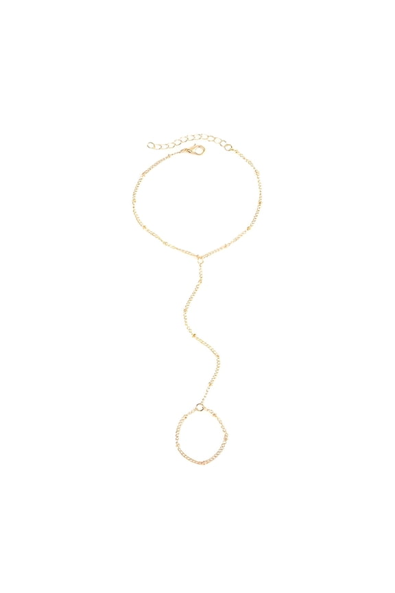 Women Bracelet Ring Integrated Alloy Retro Hand Chain Hollow Chain Finger Ring Hand Chain Bracelet