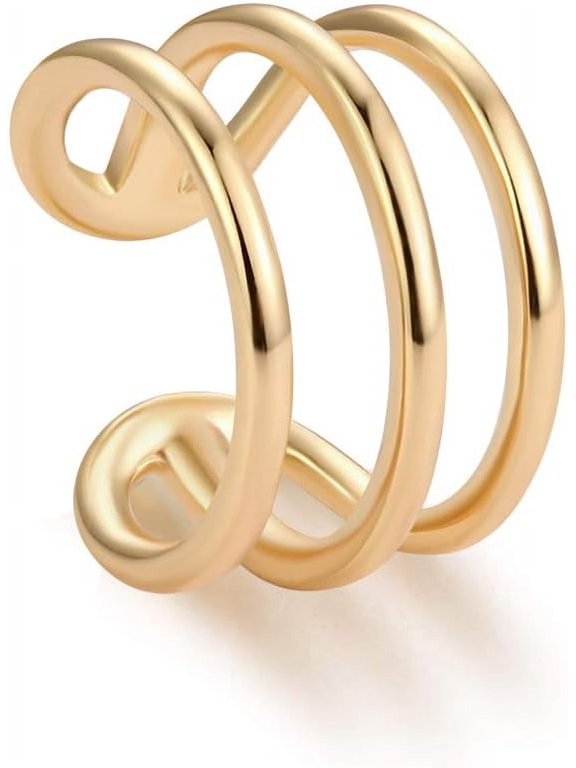 Women Ear Cuff Earring Gold Non Pierced Ear Cartilage Clip on Wrap Hoop 14K Gold Filled Tiny Boho Beach Simple Minimalist Delicate Handmade Hypoallergenic Jewelry Gift-Sold As Single/Pair