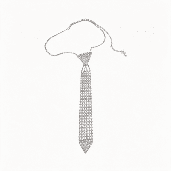 DESIGNICE Women Fashionable Elegant S Metal Necktie Sparkly Glitter ...