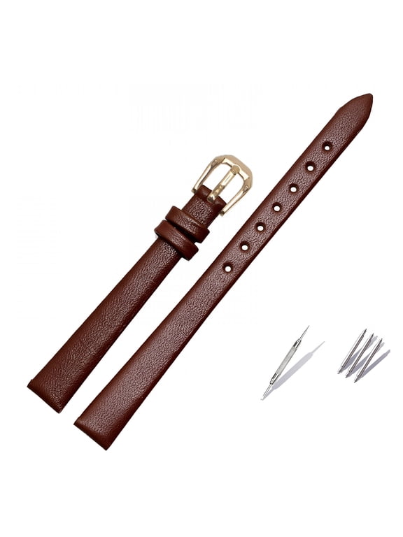 Women Leather Watch Band Bracelet - Small Size Mini Strap 6mm to 14mm, Fashionable Jewelry Accessory with Stainless Steel Clasp for Casual, Work, Party (Red, White, Black)