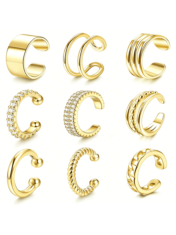 for Women Non Piercing Gold Plated Ear Cuffs Ear Cuff for Non Pierced Ears Clip on Cartilage Earring