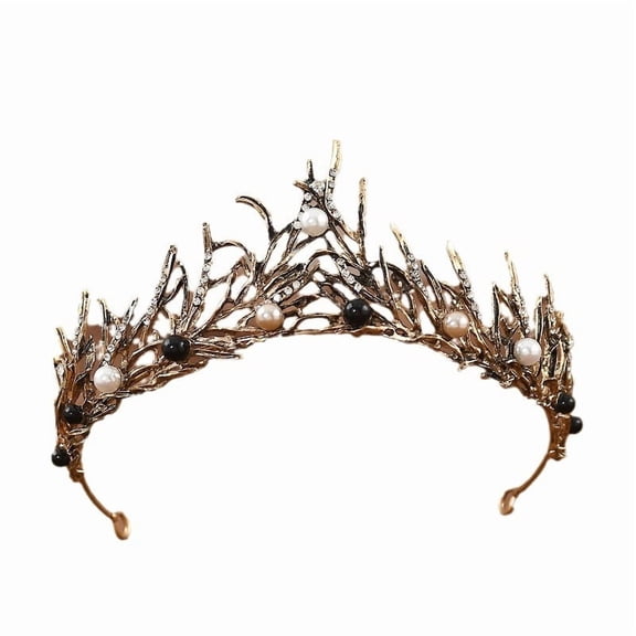 DESIGNICE Women'S Gold Crown Crystal Princess Tiara Crystal Queen'S Crown Wedding, Bridal Hair Ornament Birthday Prom, Beauty Pageant Party Barmitzvah Rite of Passage, Photo Props