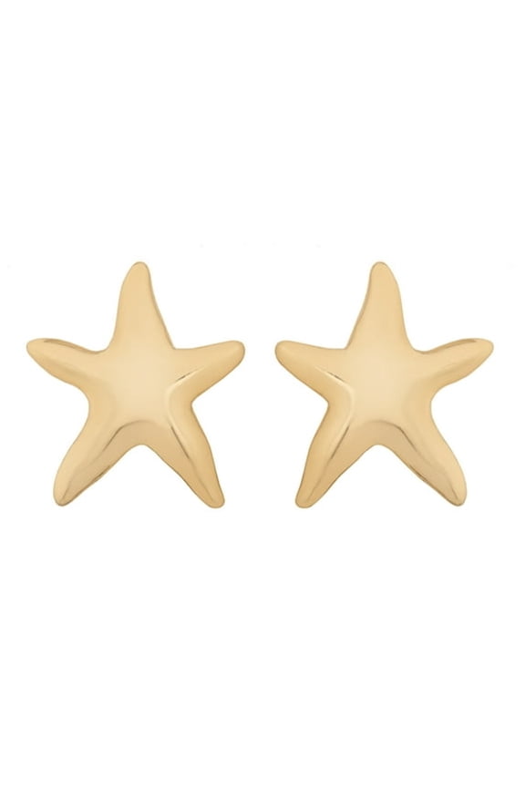 Women'S Gold Tone Starfish Stud Earrings Simple Gold Earrings Fun Earrings for Women Everyday Earrings for Women