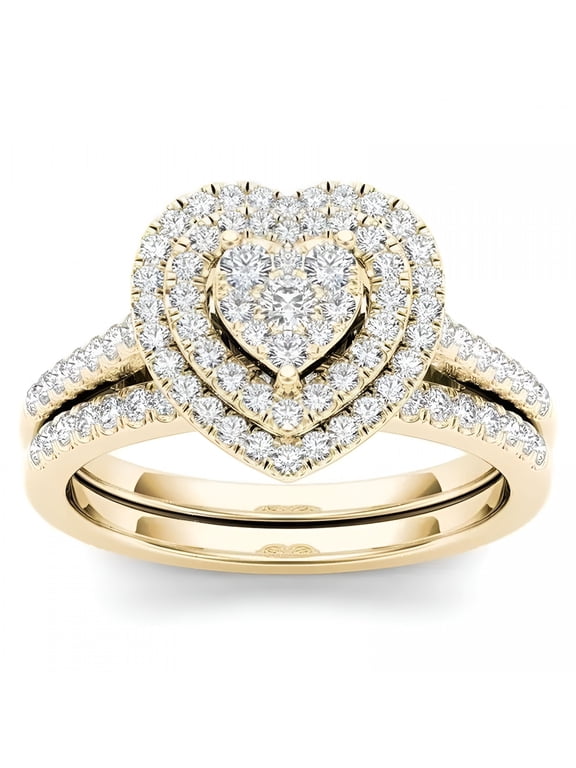 Women'S Jewelry Mother'S Day Gifts for Wife Jewelry Rings Heart-Shaped Ring Women Index Finger Ring Fashion Couple Ring Set Jewelry Gift (Gold Size 9)