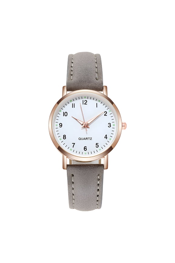 Women's Watches, Classic Quartz Watch with Luminous Easy Read Dial, Leather Watch Band, Vintage Small Face Round Watches for Women, Birthday Gift for Ladies (Gray)