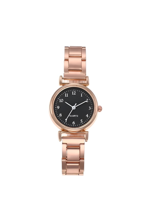 Women Strap Quartz Watches Wrist Strap Round Watch Easy Read Number Dial Classical Office Ladies Fashion Adjustable Stainless Steel Gold Black